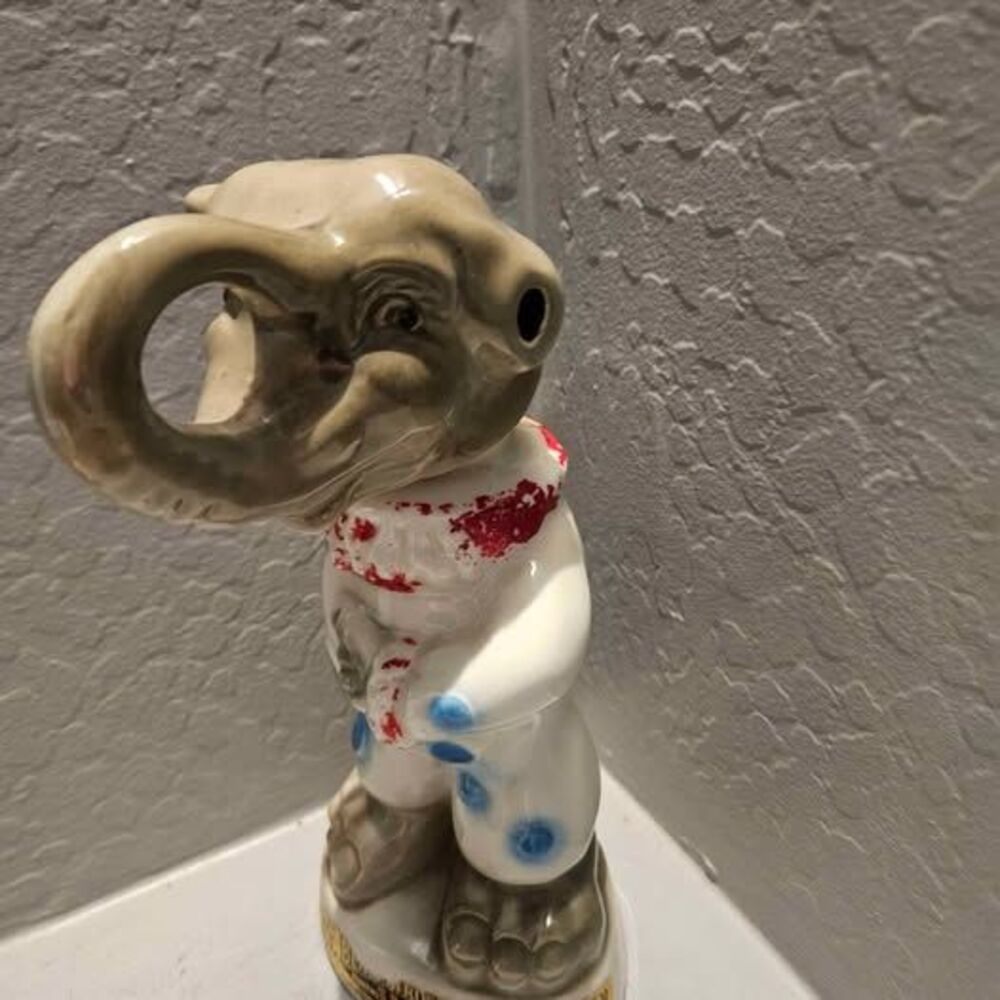 Vintage Jim Beam Collector's Bottle 1068 Republican Elephant 12"